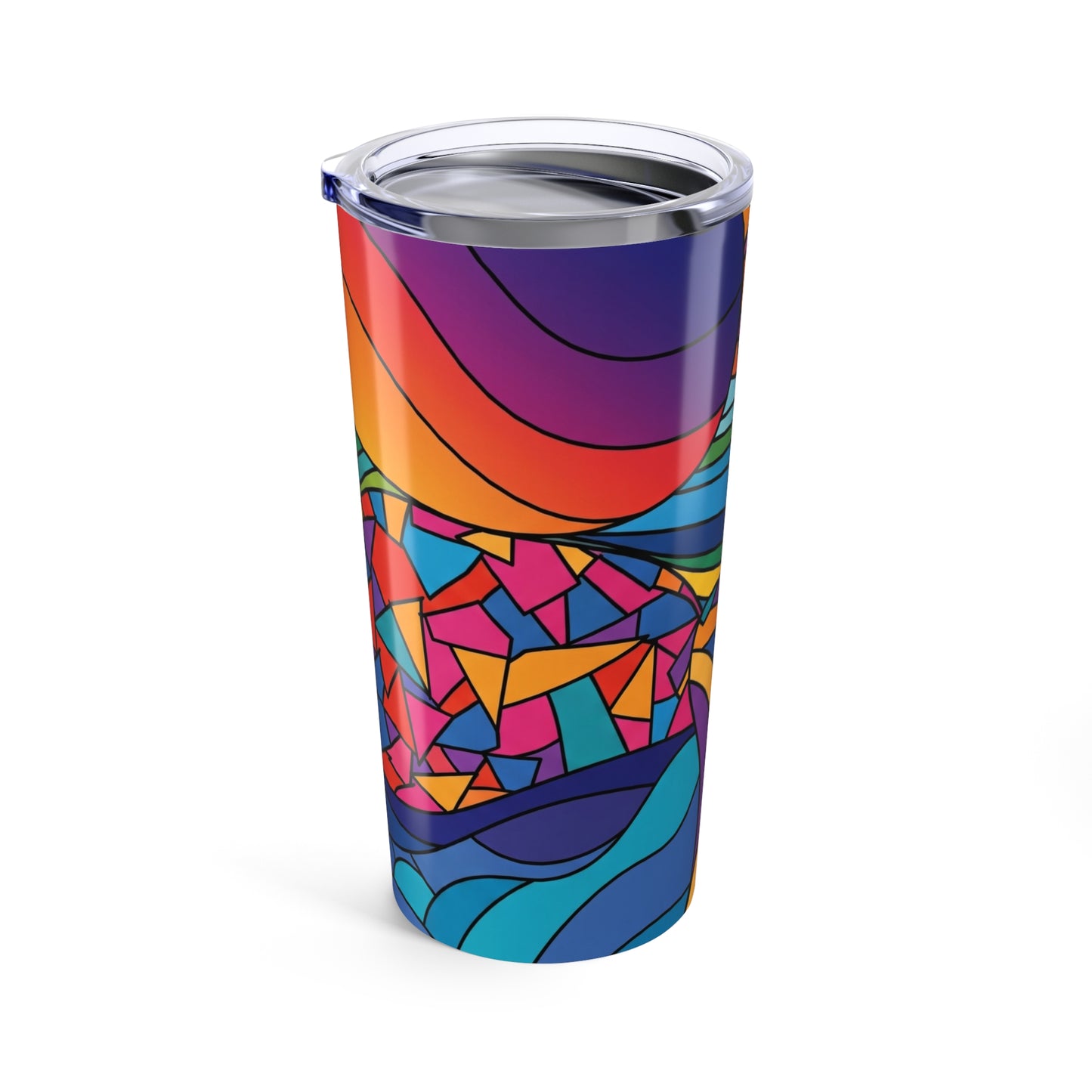 20oz Stainless Steel Tumbler With Double Wall Vacuum Insulation Spill Resistant Printed Travel Mug For Hot And