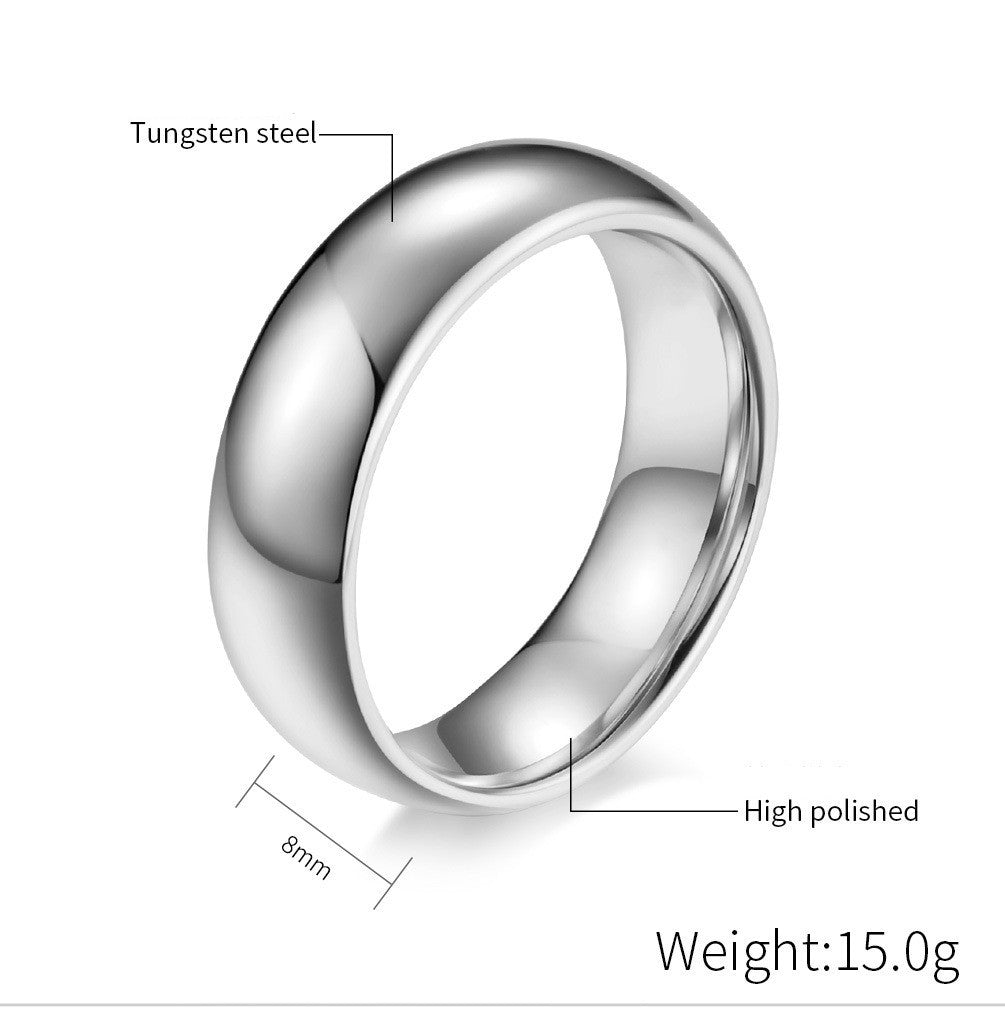 Tungsten Carbide Ring Simple Glossy Anti Scratch Comfort Fit Unisex Wedding Engagement Ring Durable Finish Daily Use