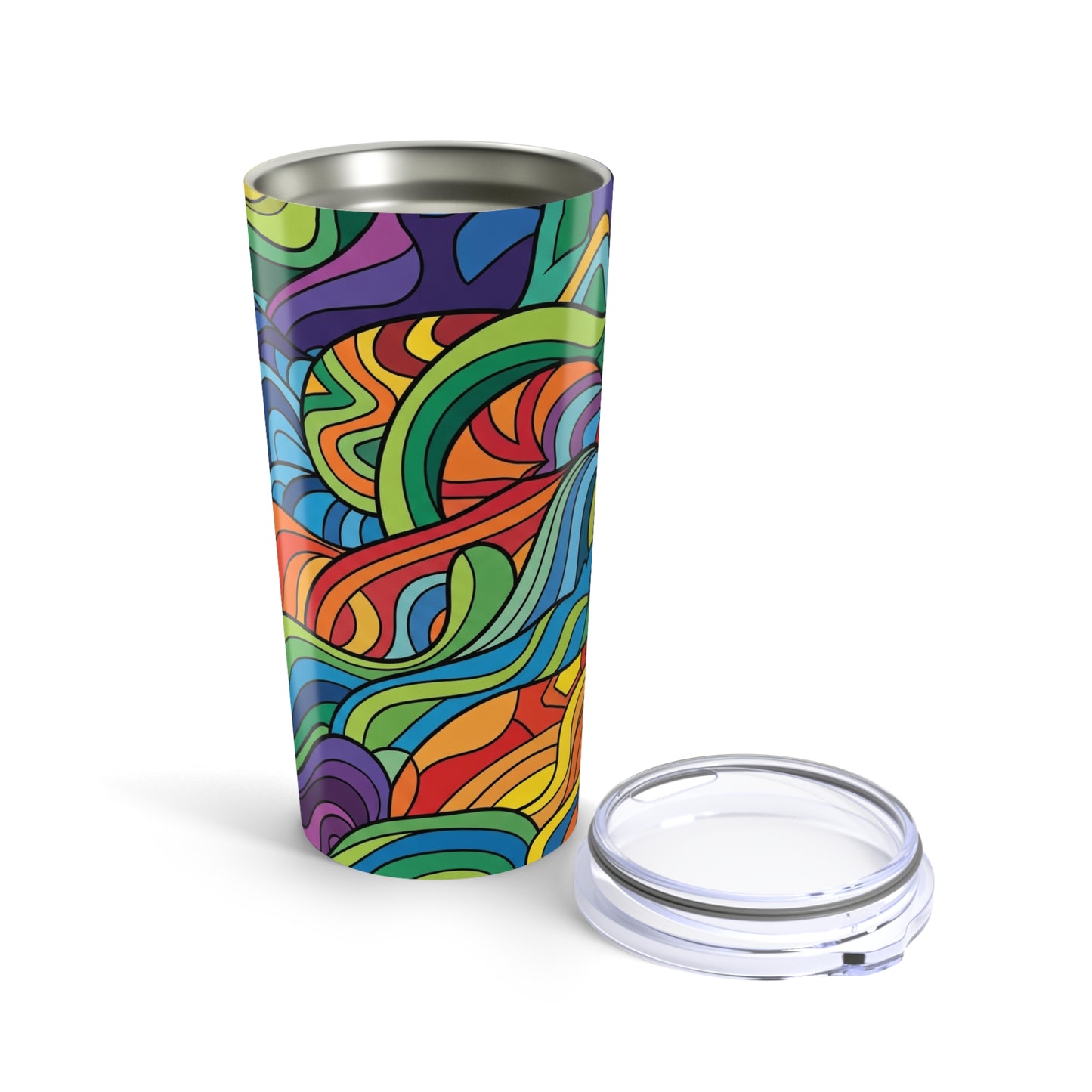 20 Oz Stainless Steel Tumbler With Double Wall Vacuum Insulation Spill Resistant Lid Printed Beverage Dishwasher