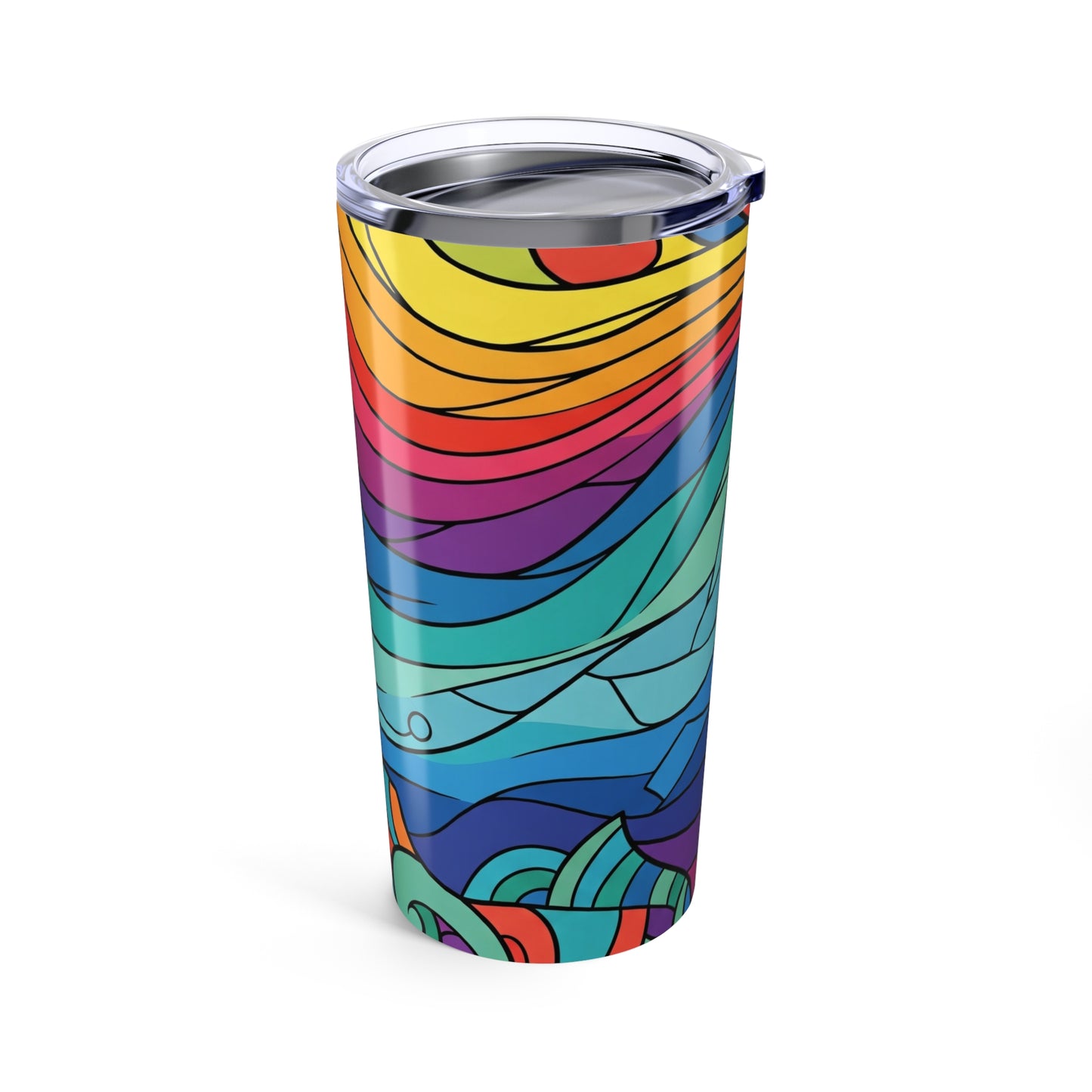 20oz Stainless Steel Printed Tumbler With Double Wall Vacuum Insulation Leak Proof Travel Mug For Hot And Cold
