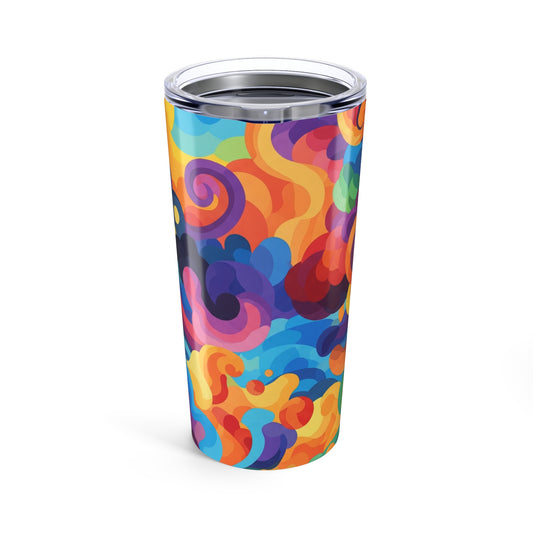 20 Oz Stainless Steel Tumbler With Vibrant Printed Artwork Double Wall Vacuum Insulated Spill Resistant Hot Cold