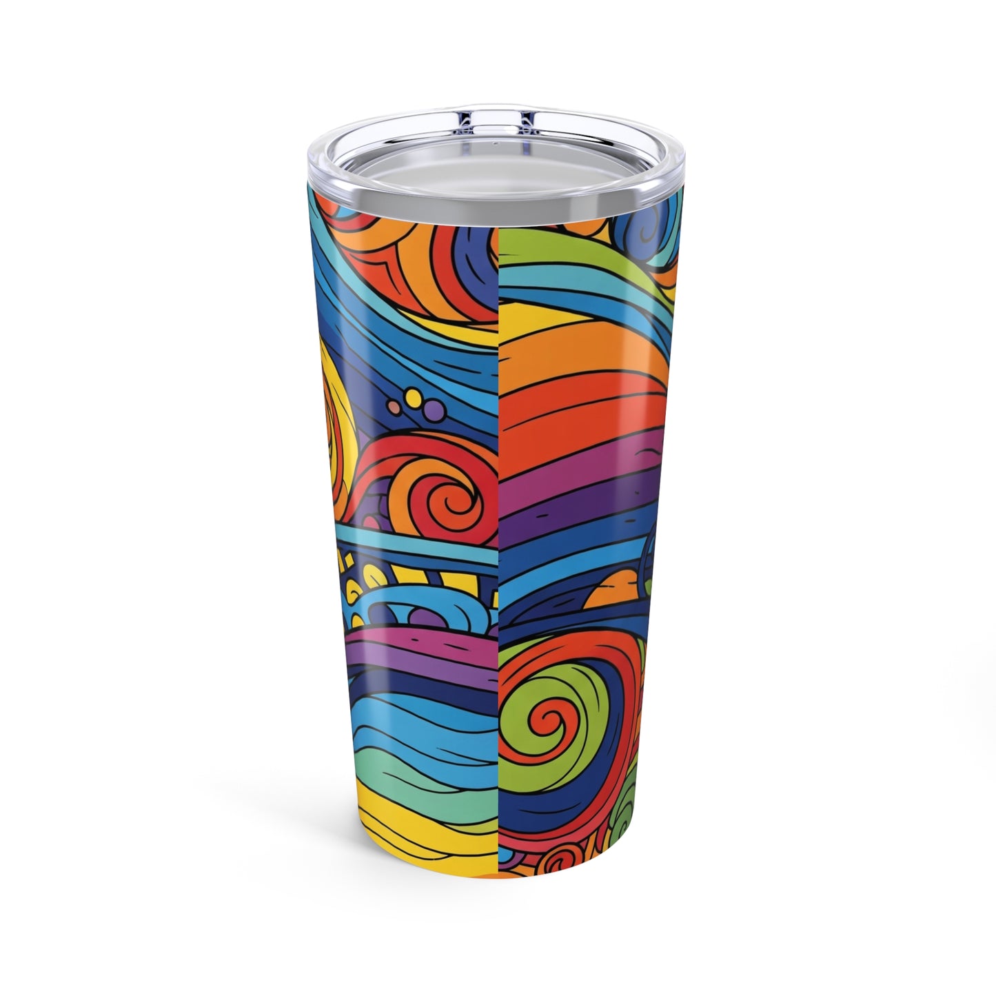 20oz Metal Coffee Cup With Vibrant Printed Art Vacuum Insulated Leak Proof Travel Mug Stainless Steel Dishwasher