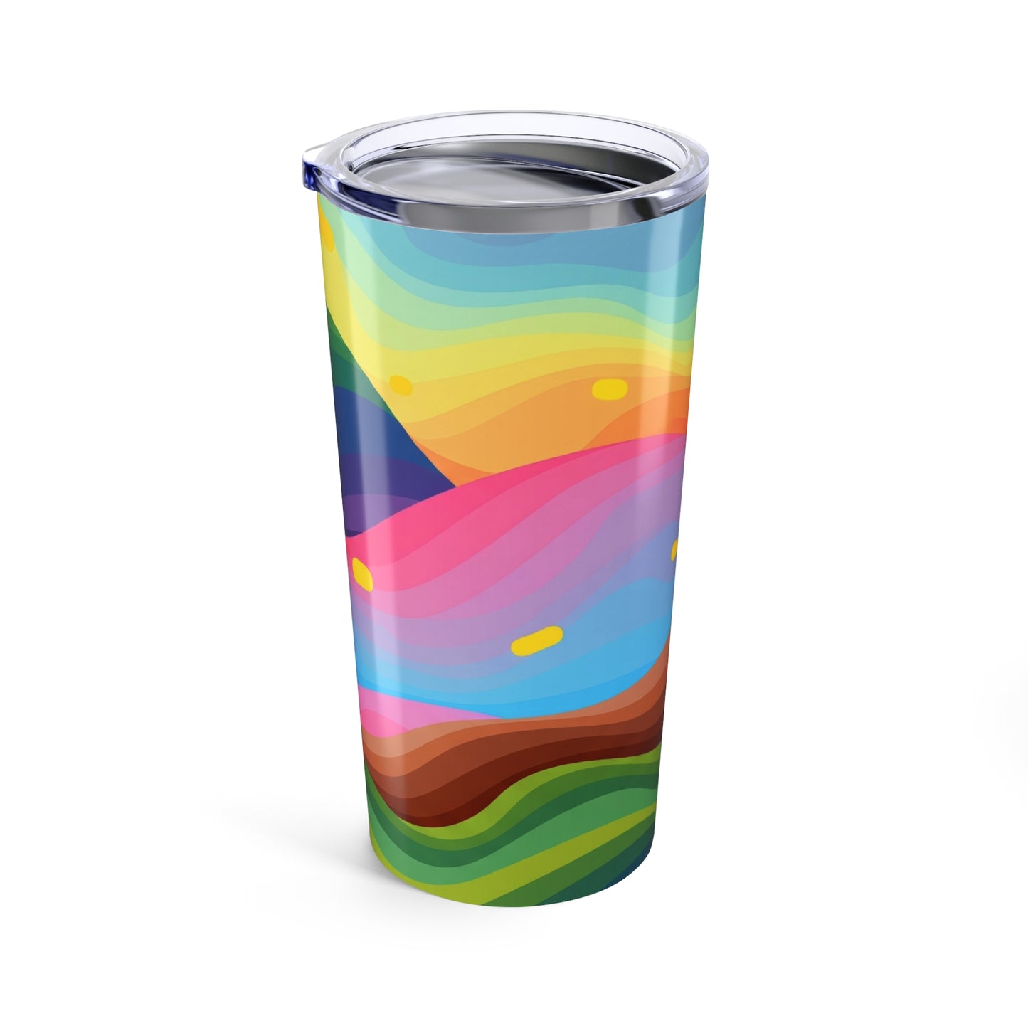 20 Oz Metal Coffee Cup Vacuum Insulated Spill Resistant BPA Free Hot Cold Beverage Holder With Lid Printed Artwork