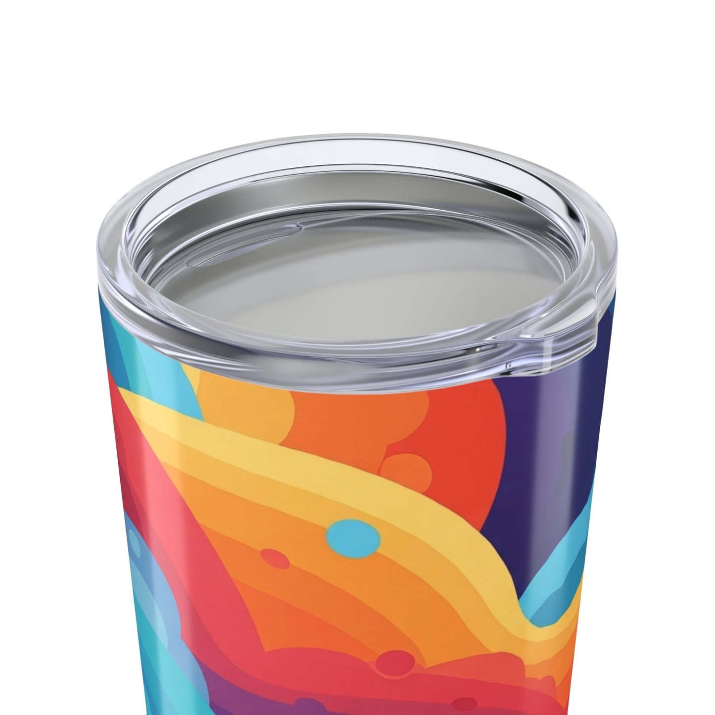 20oz Stainless Steel Tumbler With Double Wall Vacuum Insulation And Printed Design For Hot And Cold Beverages