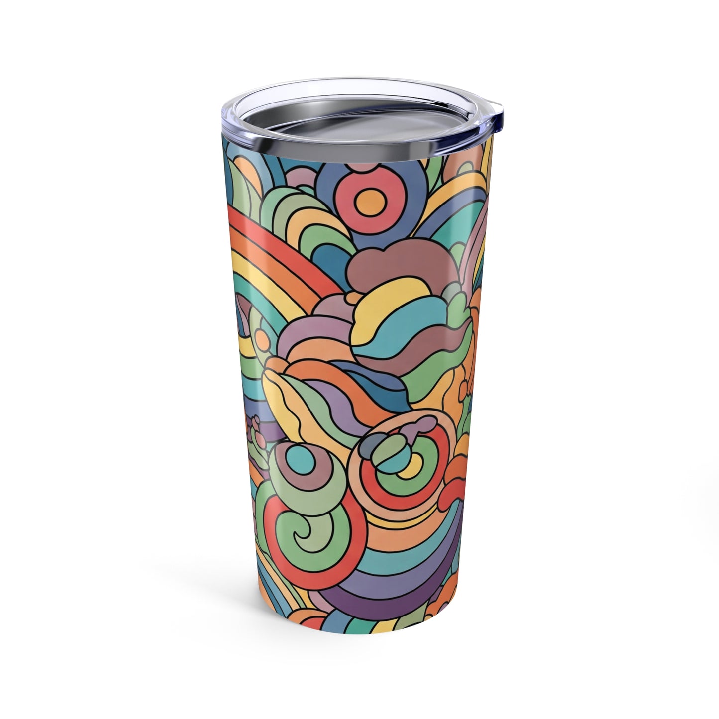 20oz Double Wall Insulated Stainless Steel Tumbler With Spill Resistant Durable Thermal Printed Design