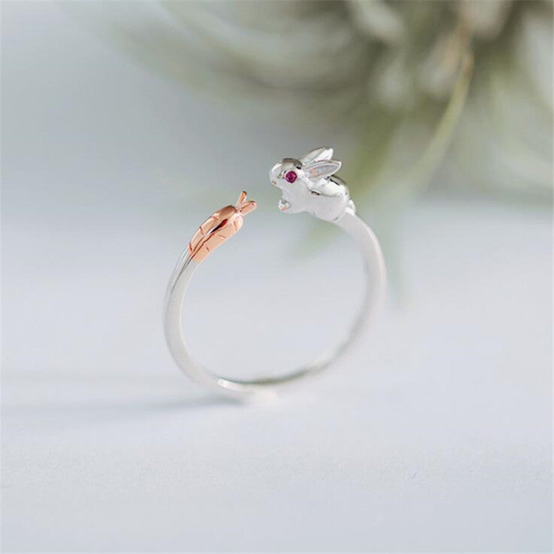 Women's Bunny Ring 925 Sterling Silver Animal Jewelry Travel Souvenir Durable Gift For Her Elegant Collectible