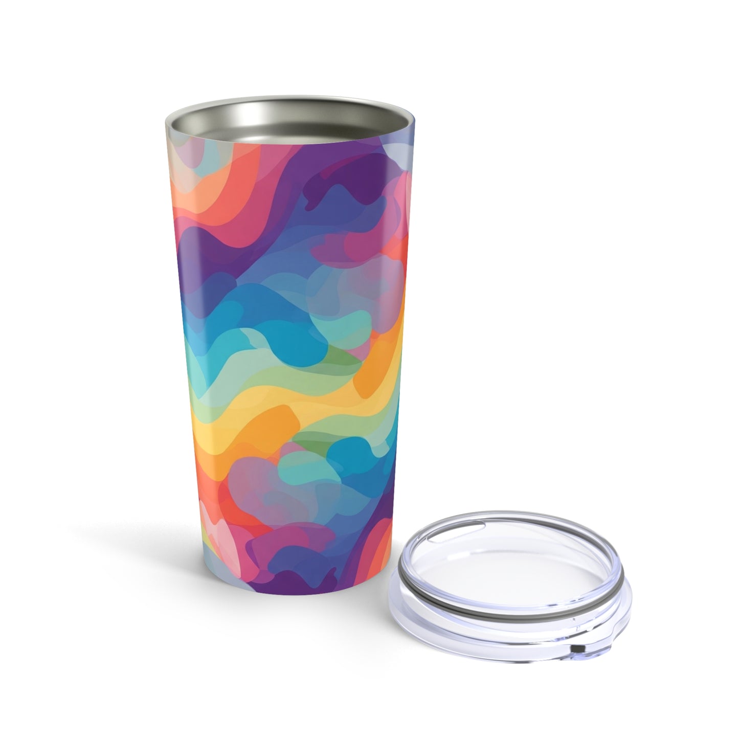 20 Ounce Stainless Steel Tumbler With Printed Design And Double Wall Insulation Dishwasher Safe Durable Travel Cup