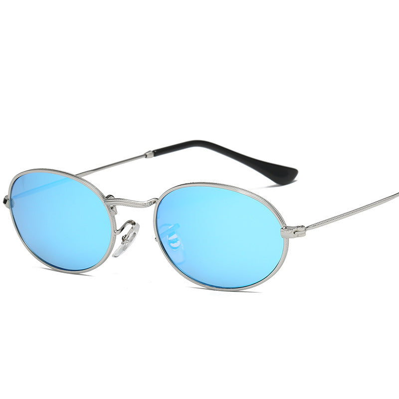 Womens Oval Sunglasses UV400 Protection Mirror Lens Alloy Frame Stylish Eyewear For Driving Fishing Shopping