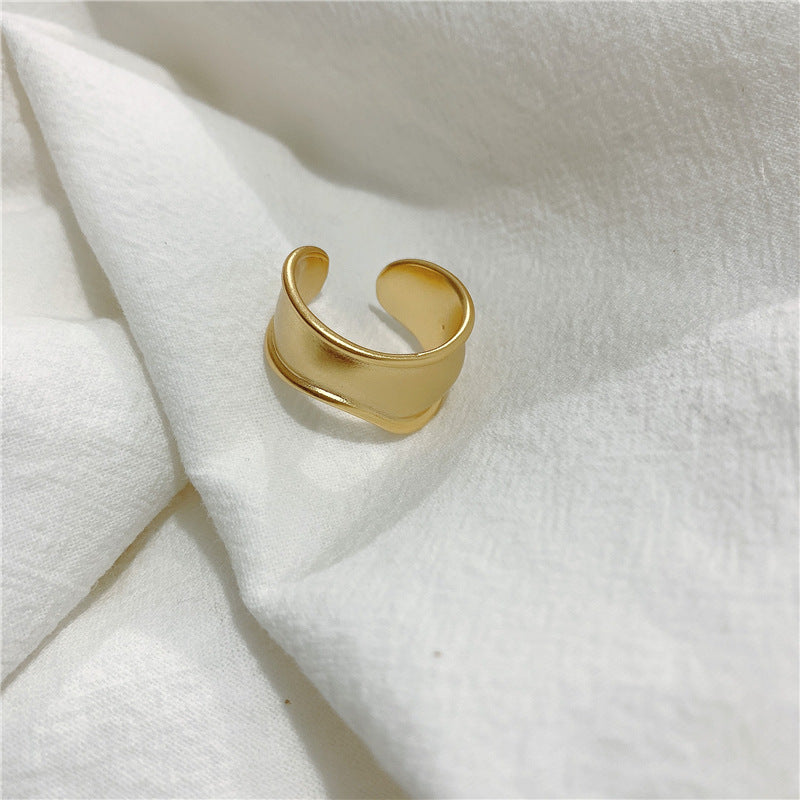 Wavy Geometric Ring Electroplated Alloy Jewelry for Women