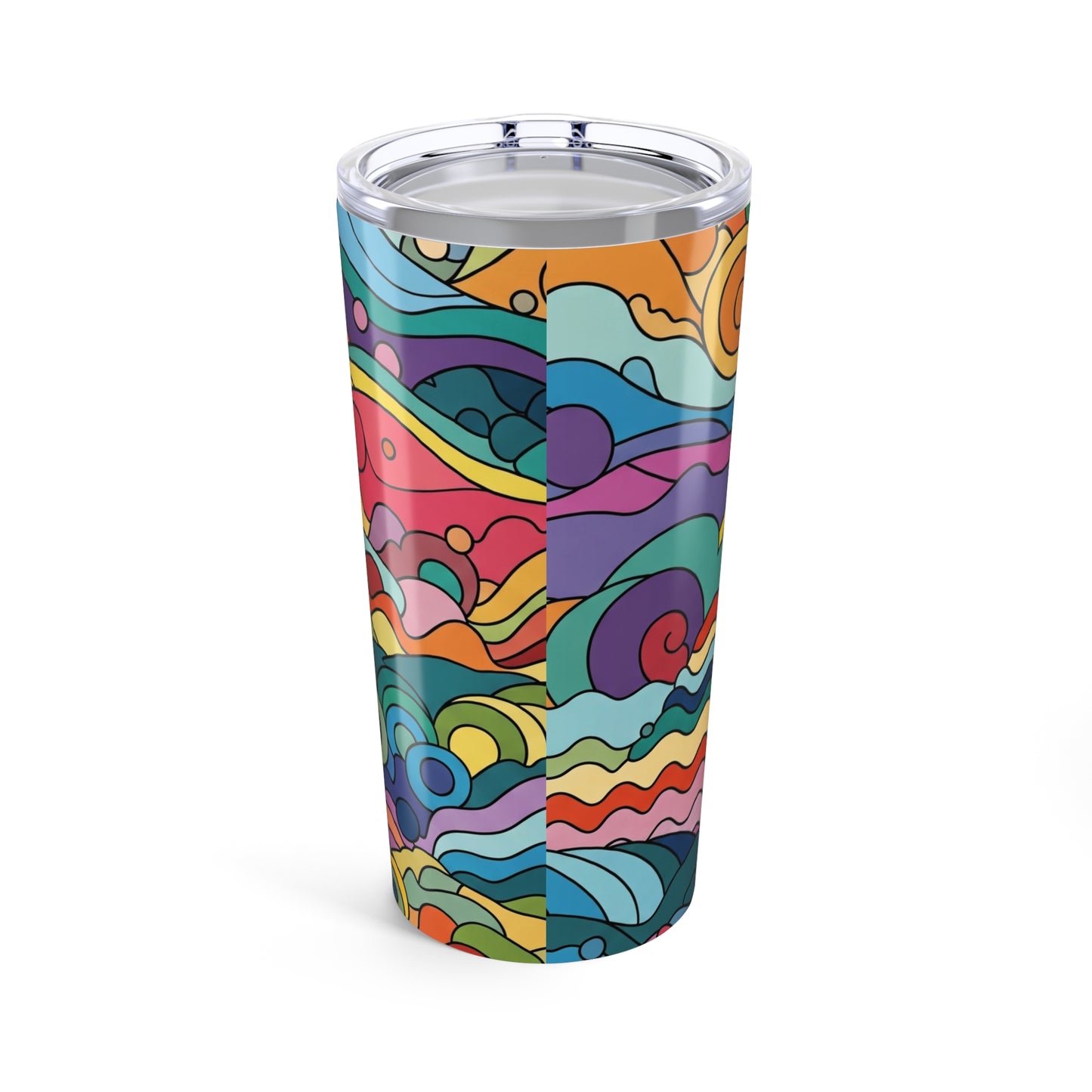 20oz Stainless Steel Travel Tumbler Double Wall Vacuum Insulated Leak Proof Printed Design Beverage Mug With Lid