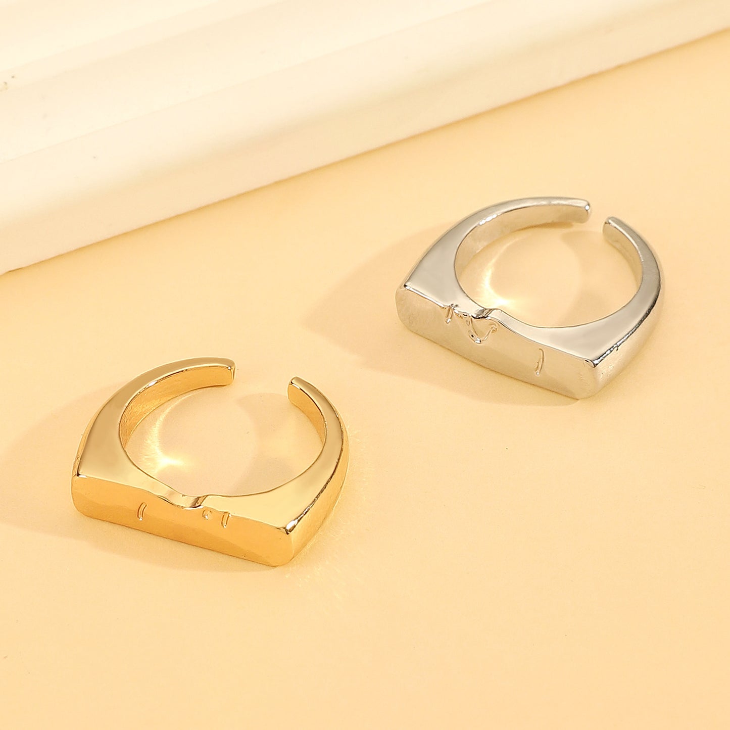 Open Mouth Face Ring Set Womens Expression Alloy Rings