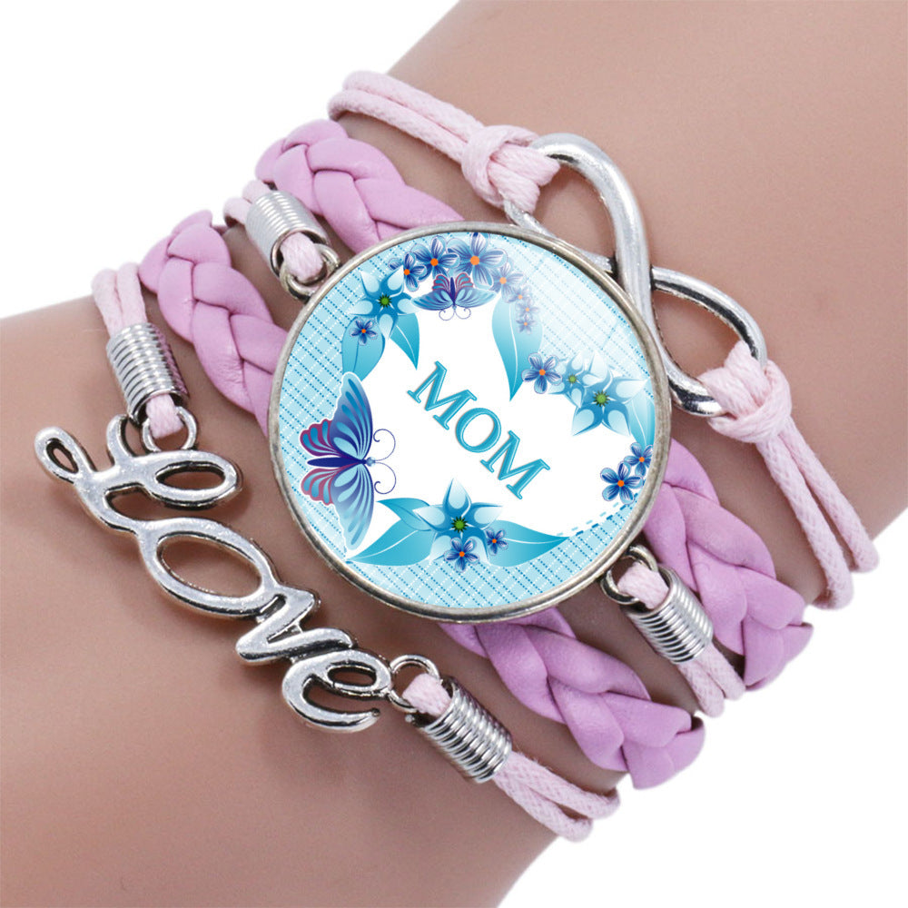 Womens Leather Bracelet With Gemstone Beads Adjustable Layered Bangle Fashion Jewelry Gift For Her Elegant Everyday