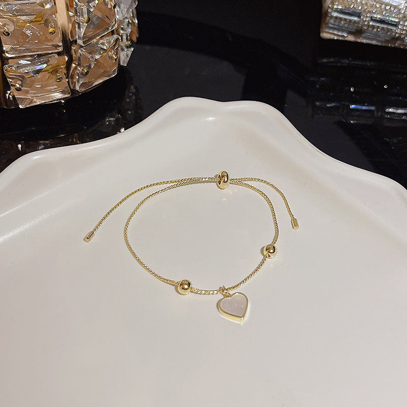 Womens Copper Bracelet With Zircon Flower Pearl Elegant Electroplated Bracelet Affordable Jewelry Gift For Her