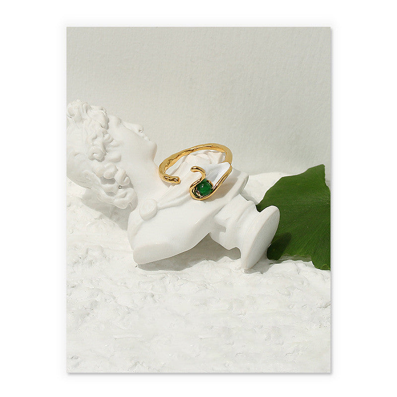 Handmade Dripping Gold Foil Niche Fashion