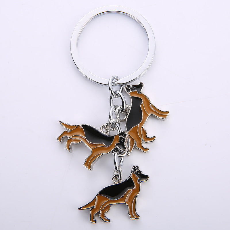 Unisex Metal Dog Bone Key Chain With Paw Print Charm Great Dane German Shepherd Key Ring With Durable Clip Pro