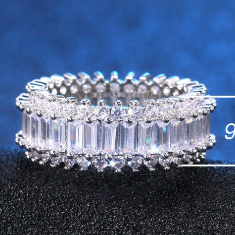 Womens Zircon Ring Gold Plated Copper Geometric Design European American Inspired Jewelry for Special Occasions