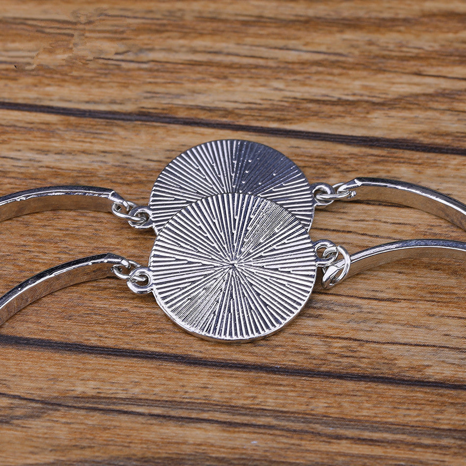 Unisex Geometric Alloy Bracelet Charms Vintage Bronze Silver White Antique Finish DIY Jewelry Making Materials