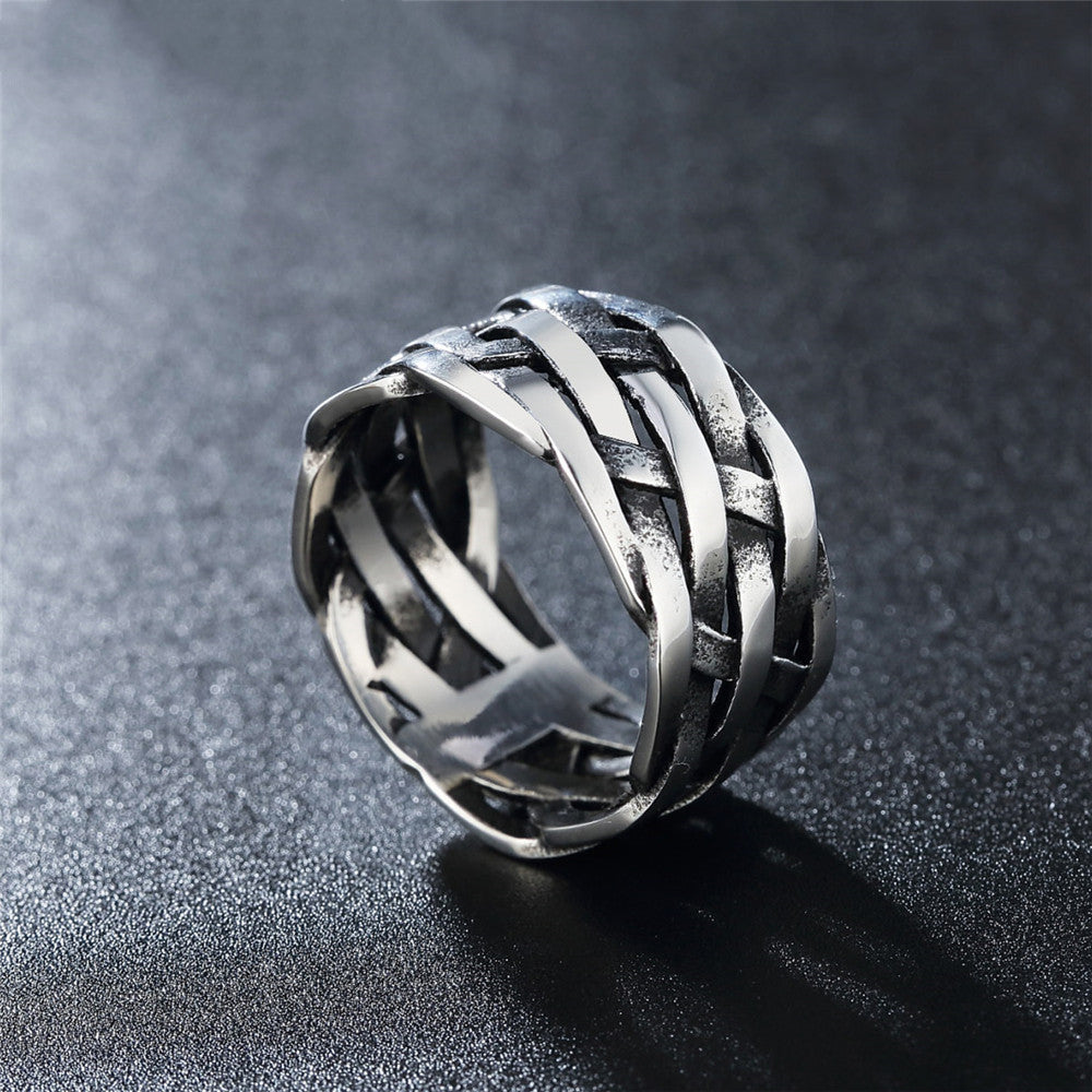 Personalized Retro Woven Extra Wide Ring