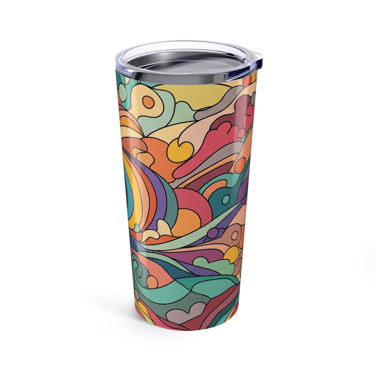 20 Ounce Stainless Steel Tumbler With Double Wall Vacuum Insulation Vibrant Printed Coffee Cup For Everyday