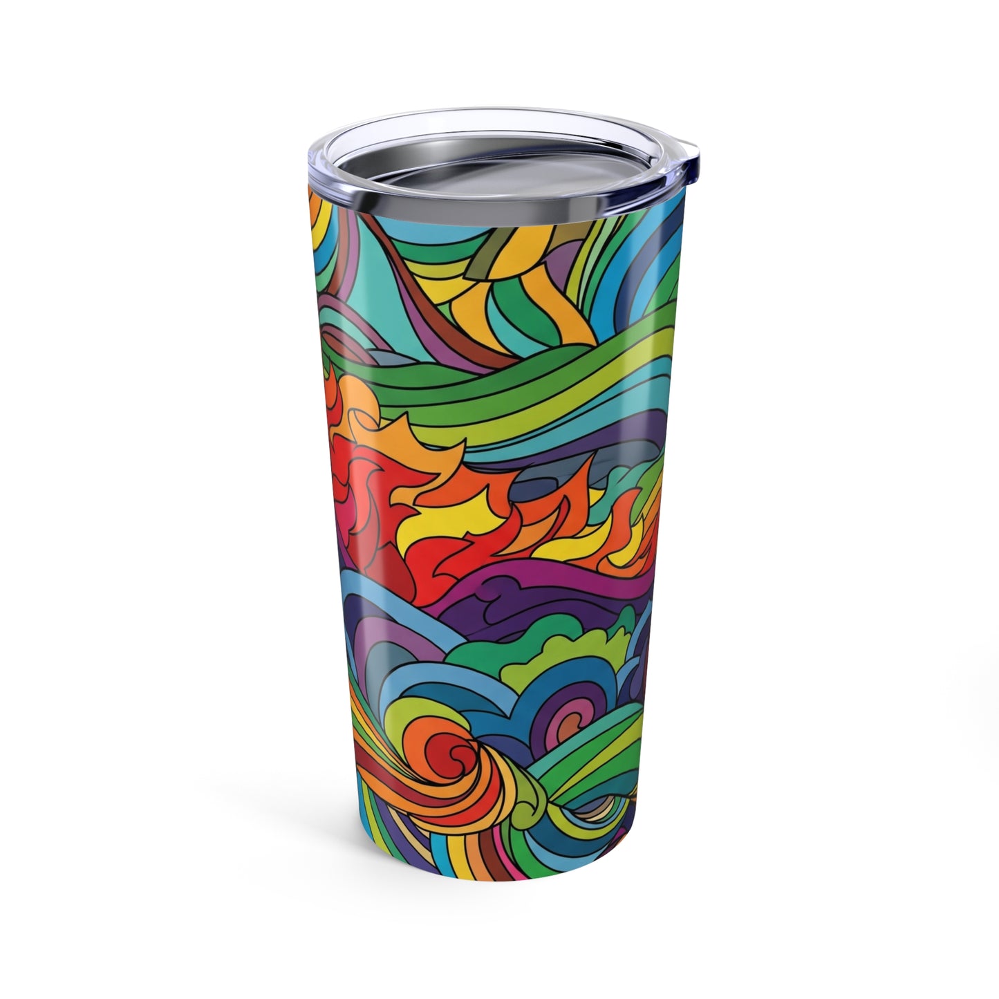 20oz Stainless Steel Tumbler With Double Wall Insulation Spill Resistant For Hot And Cold Beverages Printed Art