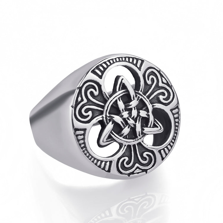 Vintage Concentric Knot Ring in Stainless Steel Mens Band Minimalist Everyday Wear Comfort Size Range 7 8 9 10