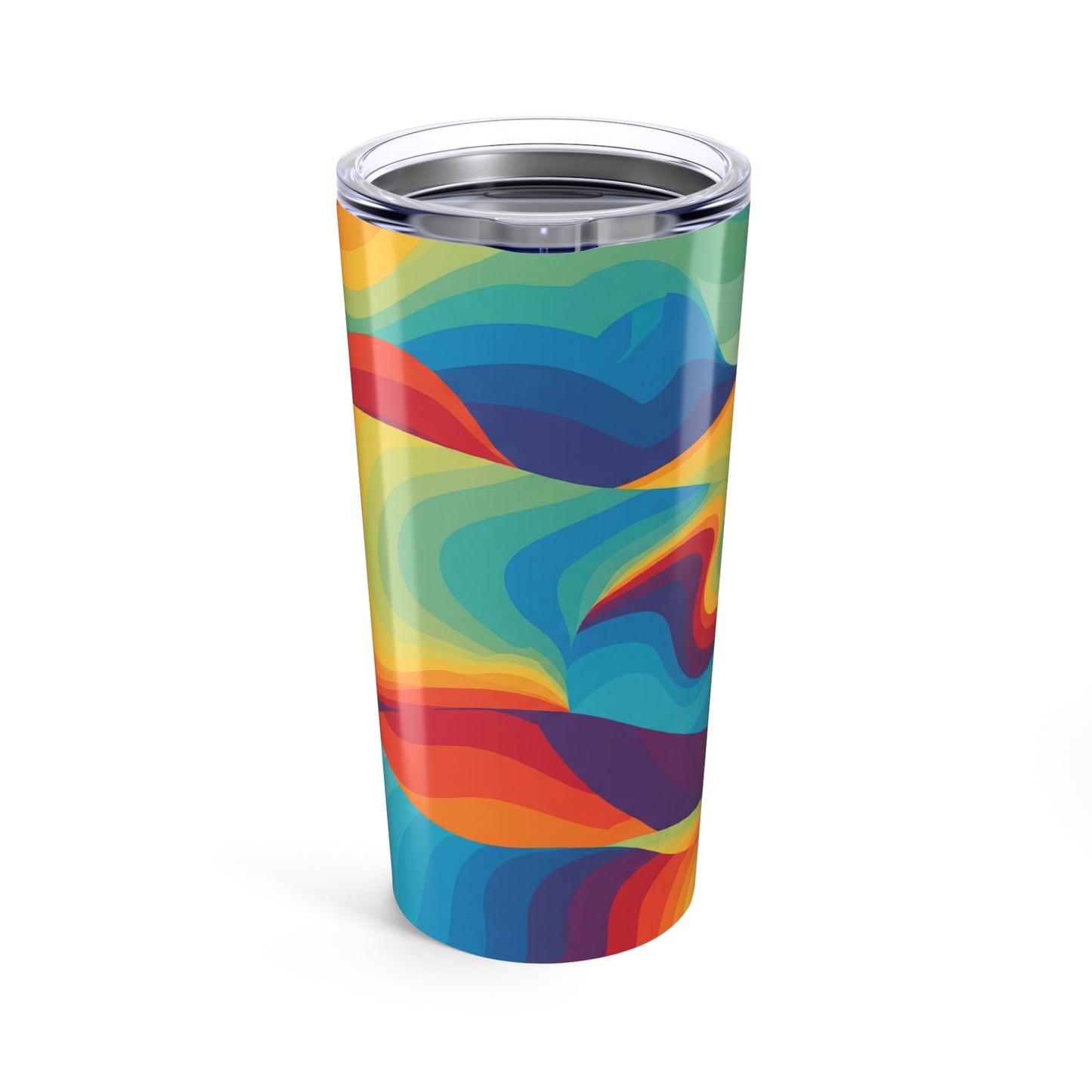 20oz Stainless Steel Tumbler With Printed Artwork Double Wall Insulation Spill Resistant Lid Dishwasher Safe