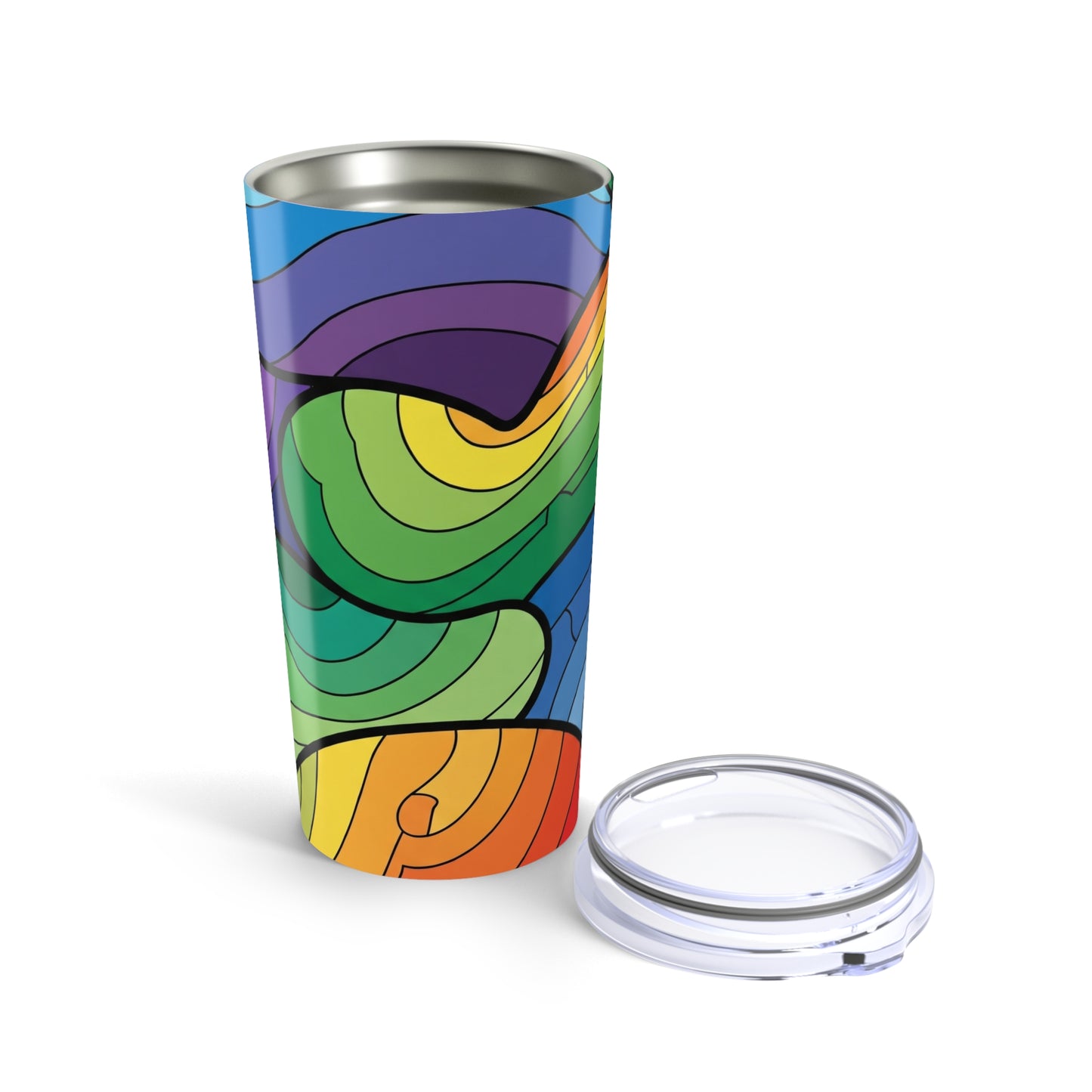 20oz Stainless Steel Printed Travel Mug Double Wall Vacuum Insulated Spill Resistant Thermal Coffee Cup Durable