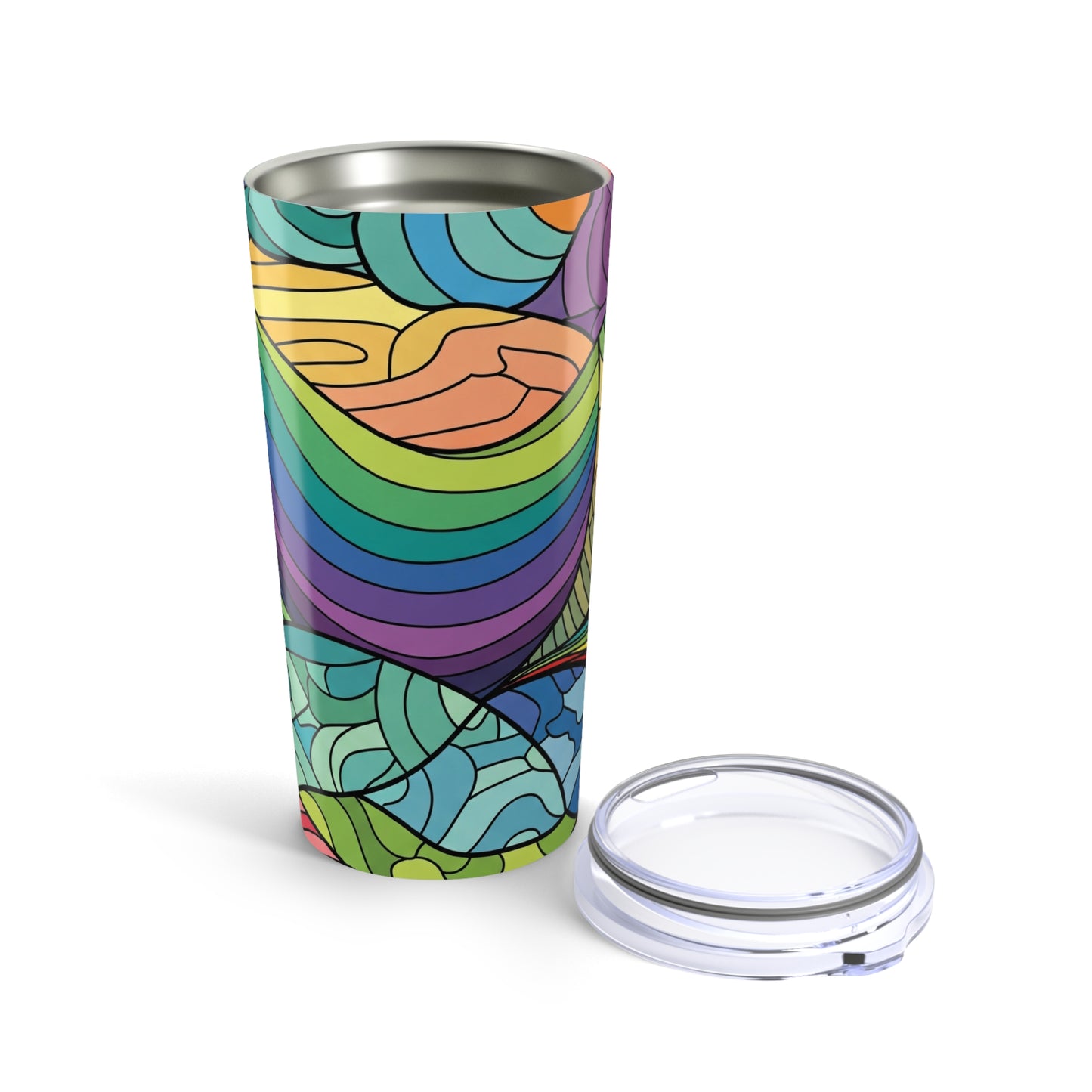 20oz Stainless Steel Tumbler Double Wall Vacuum Insulation Spill Resistant Travel Mug Keeps Drinks Hot Or Cold