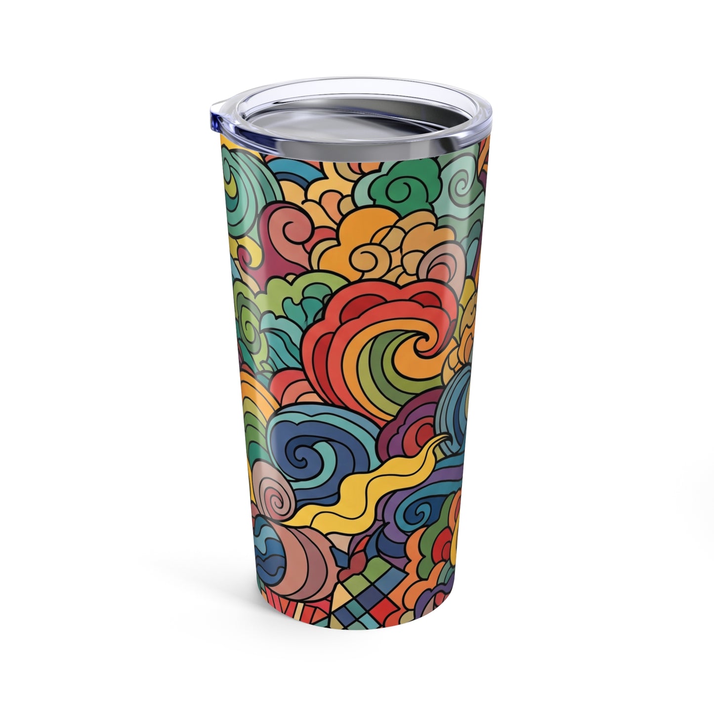 20 Oz Stainless Steel Tumbler With Lid Double Wall Vacuum Insulated Spill Resistant BPA Free Printed Hot Cold