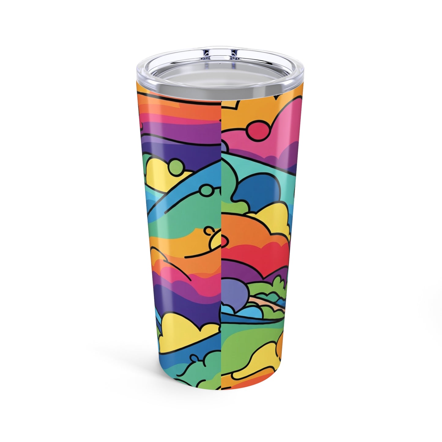 20 Oz Stainless Steel Tumbler Vacuum Insulated Leak Proof Durable Keeps Beverages Hot Or Cold Printed Design