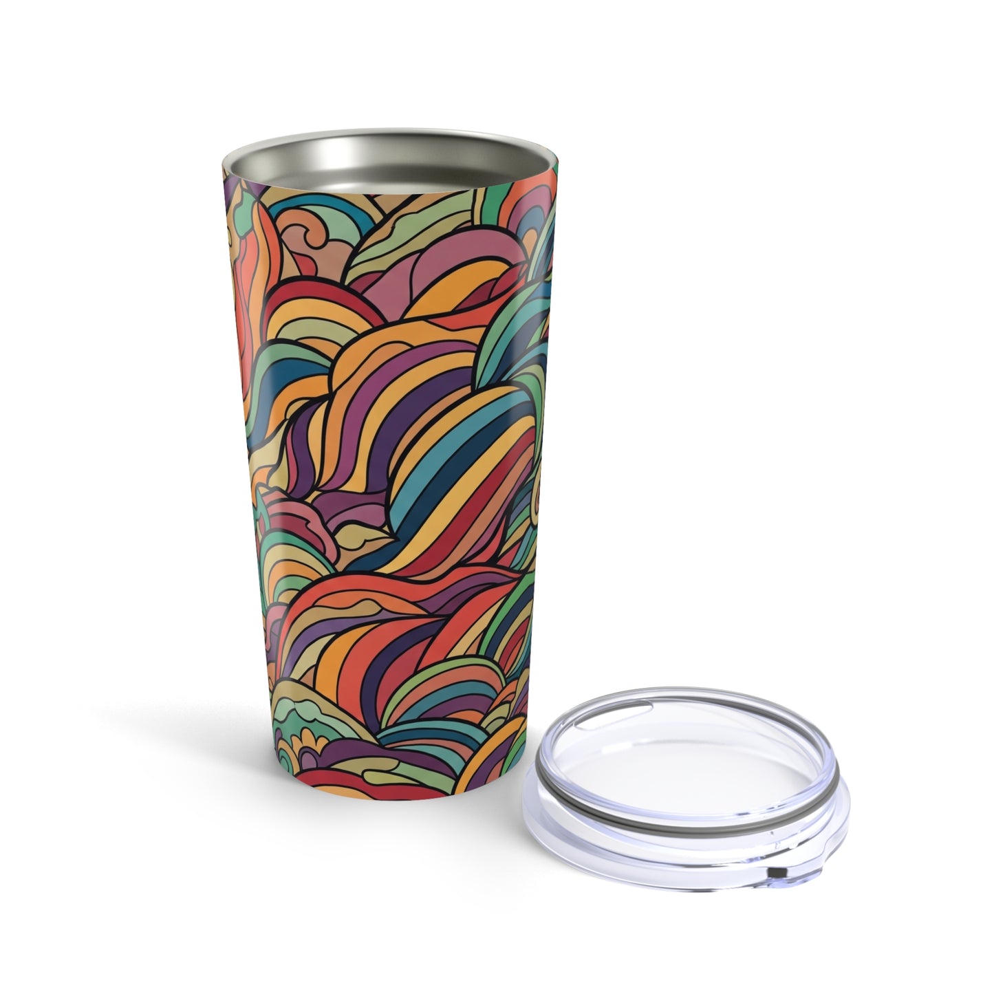 Printed 20 Oz Stainless Steel Travel Mug With Double Wall Vacuum Insulation Spill Resistant Dishwasher Safe Grip