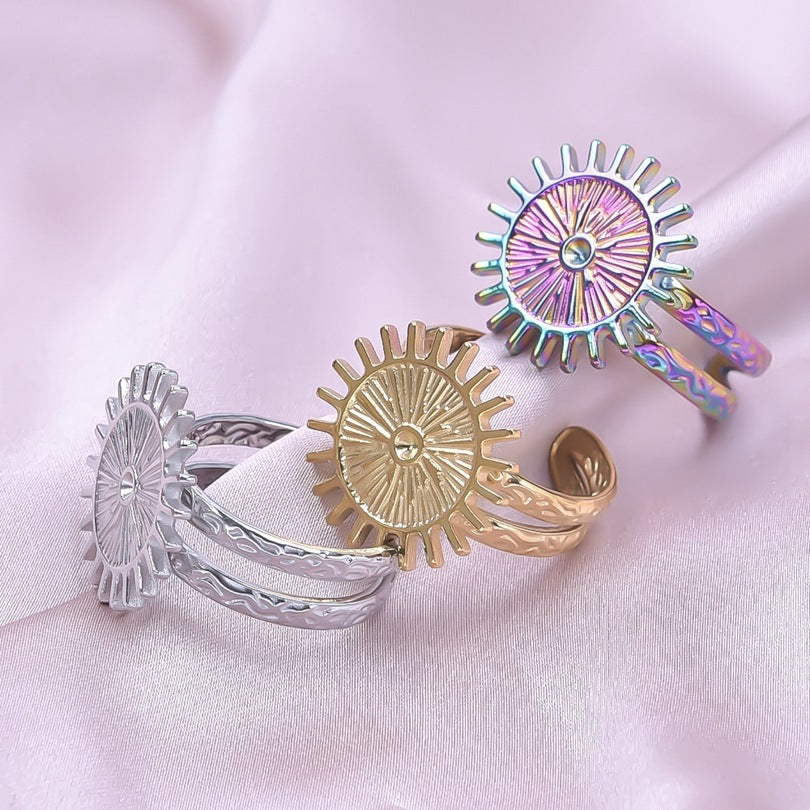 Stainless Steel Rings For Men And Women Simple Geometrical Design Durable Electroplated Finish No Color Fading