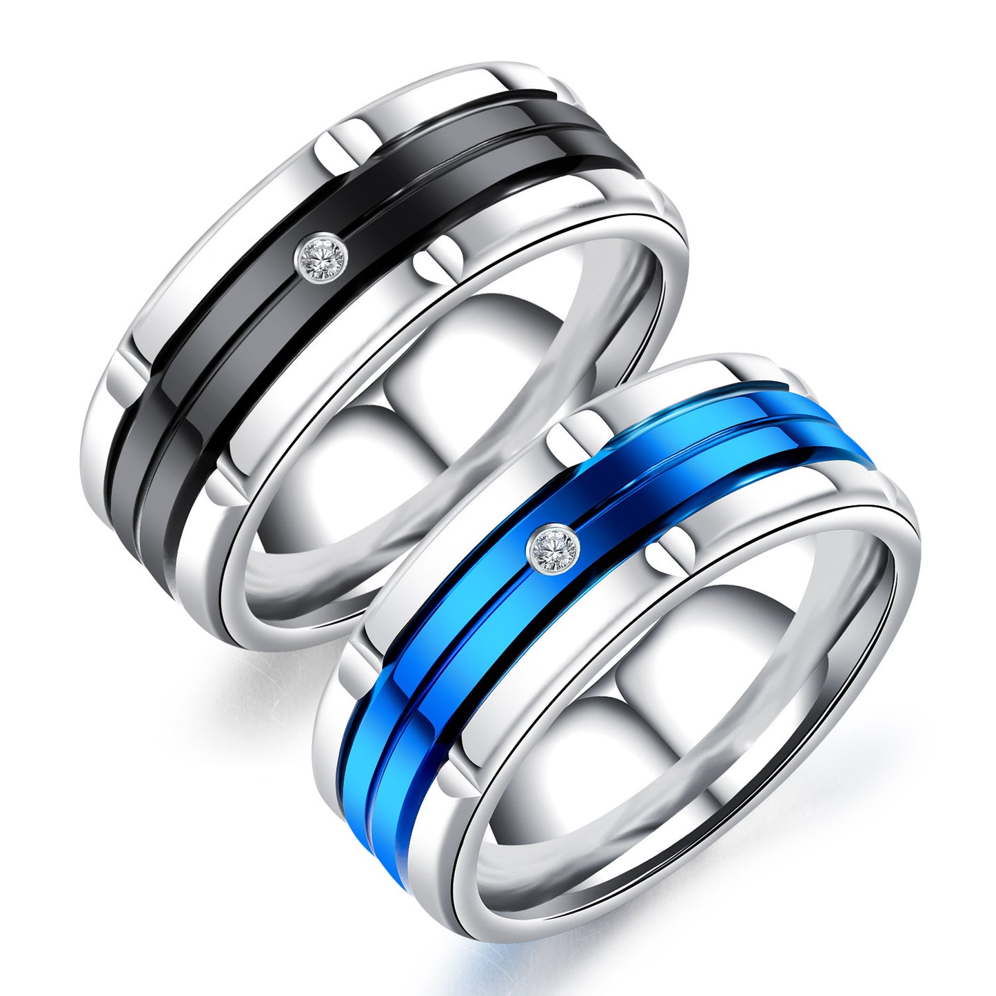 Titanium Steel Ring Geometric Design Electroplated Finish Unisex Fashion Jewelry Durable Accessory European American