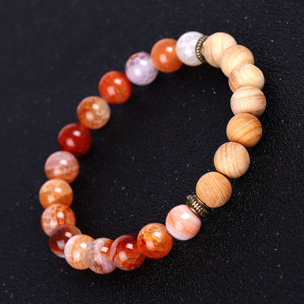 Natural Stone Guardian Lucky Stone Bracelet With Lava Beads And Wood Beads For Men And Women Religion Totemism