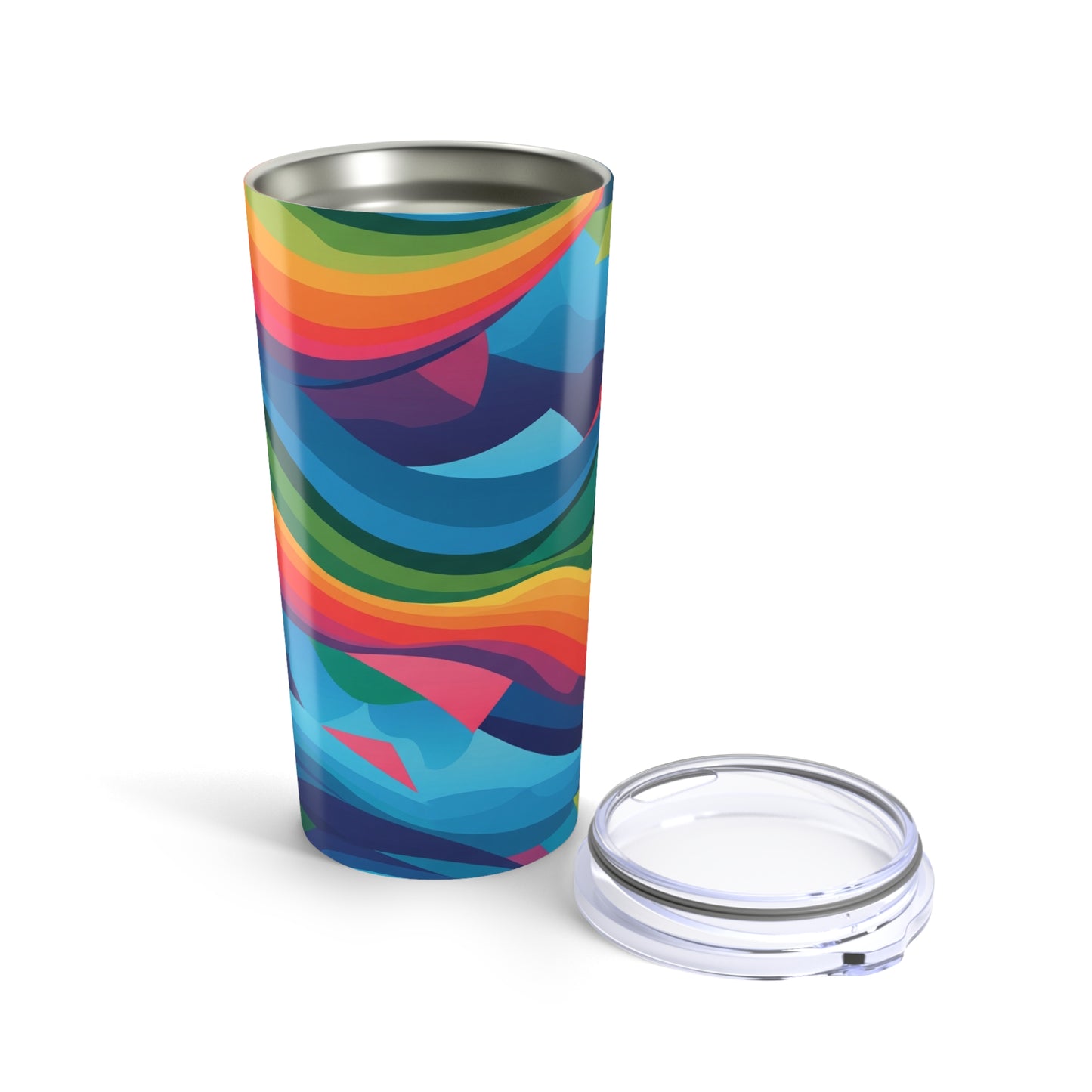 20oz Stainless Steel Tumbler Printed Pattern Wall Vacuum Insulation Leak Proof Durable Hot Cold Travel Mug