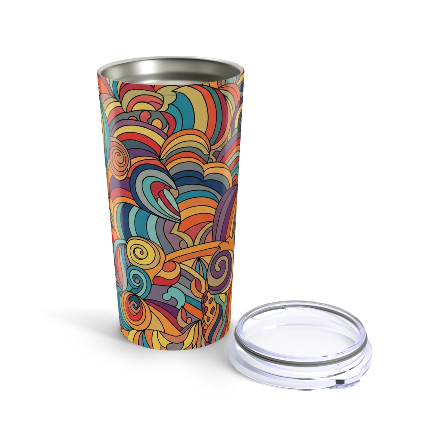 20oz Stainless Steel Tumbler With Printed Design Double Wall Vacuum Insulated Spill Resistant BPA Free Durable