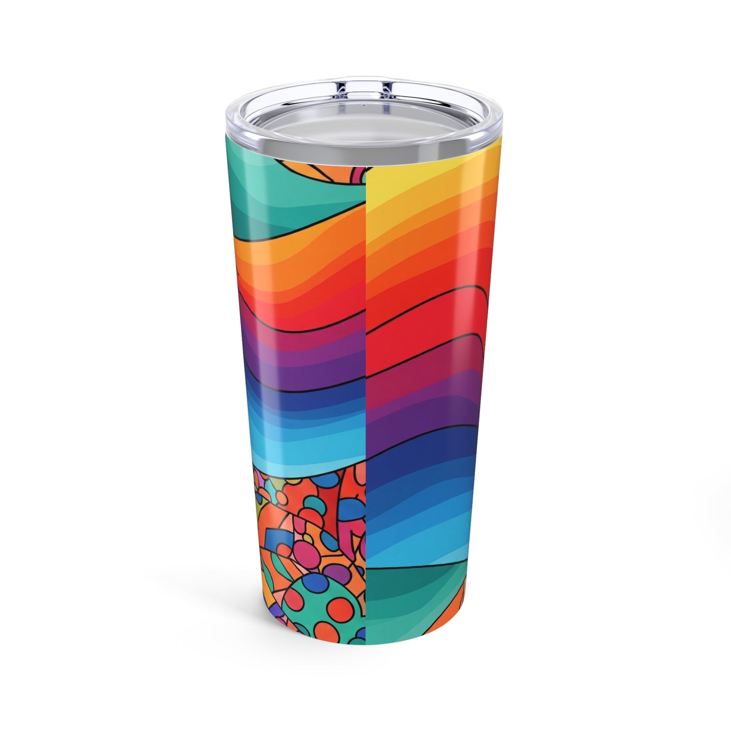 20oz Stainless Steel Tumbler With Double Wall Vacuum Insulation Printed Design Spill Resistant For Hot And Cold