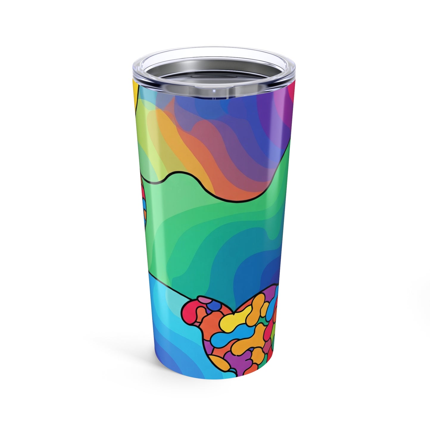 20oz Stainless Steel Printed Tumbler Double Wall Vacuum Insulated Travel Mug With Lid Leak Proof Hot Cold Durable
