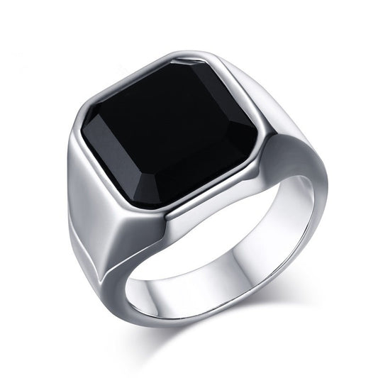 Mens Geometric Ring Alloy Silver Finish Modern Statement Jewelry For Him Gift Ready Unisex Accessory With Bold Design
