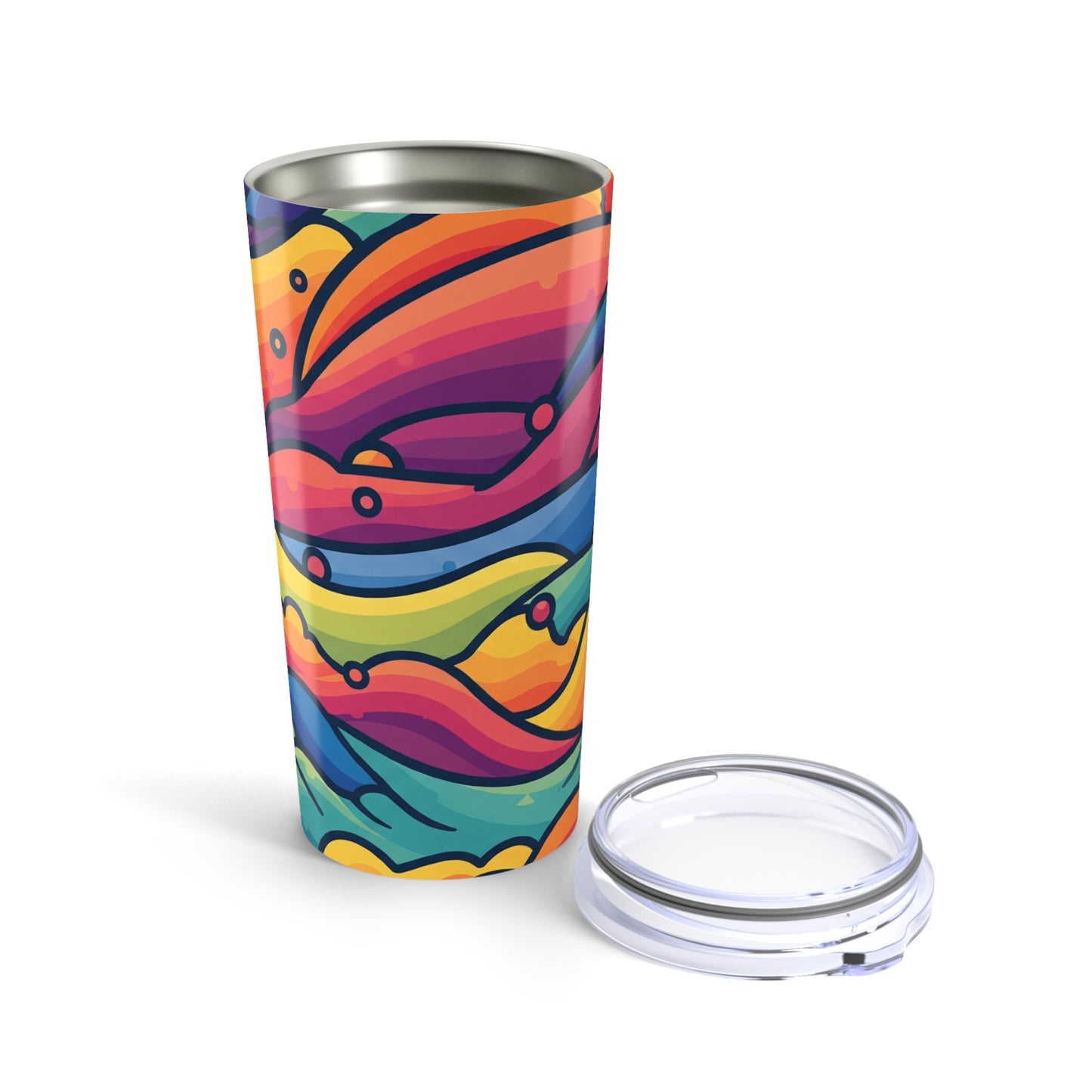 20oz Stainless Steel Tumbler Double Wall Vacuum Insulated Leak Proof Travel Mug With Printed Art Dishwasher Safe