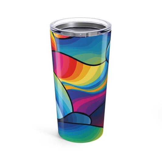 20 Oz Stainless Steel Travel Tumbler With Printed Pattern Double Wall Vacuum Insulated Leak Proof Hot Cold