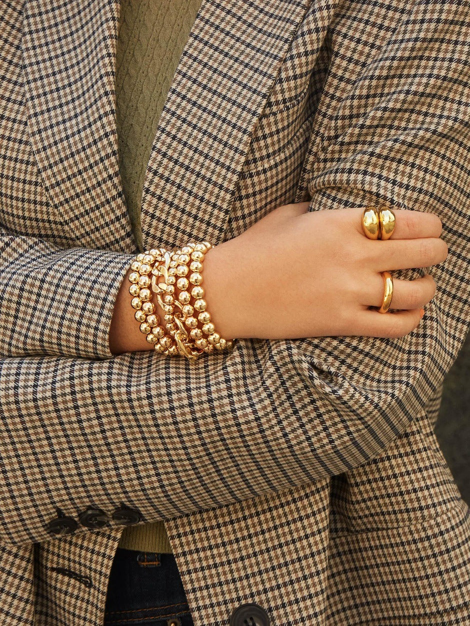 Gold Plated Ring Geometric Design For Women European American Glossy Ring Gifts For Wedding Birthday Anniversary