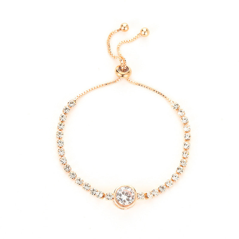 Womens Alloy Adjustable Diamond Drop Gem Bracelet Jewelry