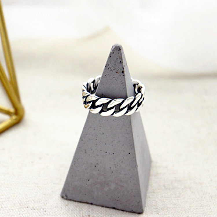 Vintage Silver Women Ring Metal Electroplated Retro Jewelry