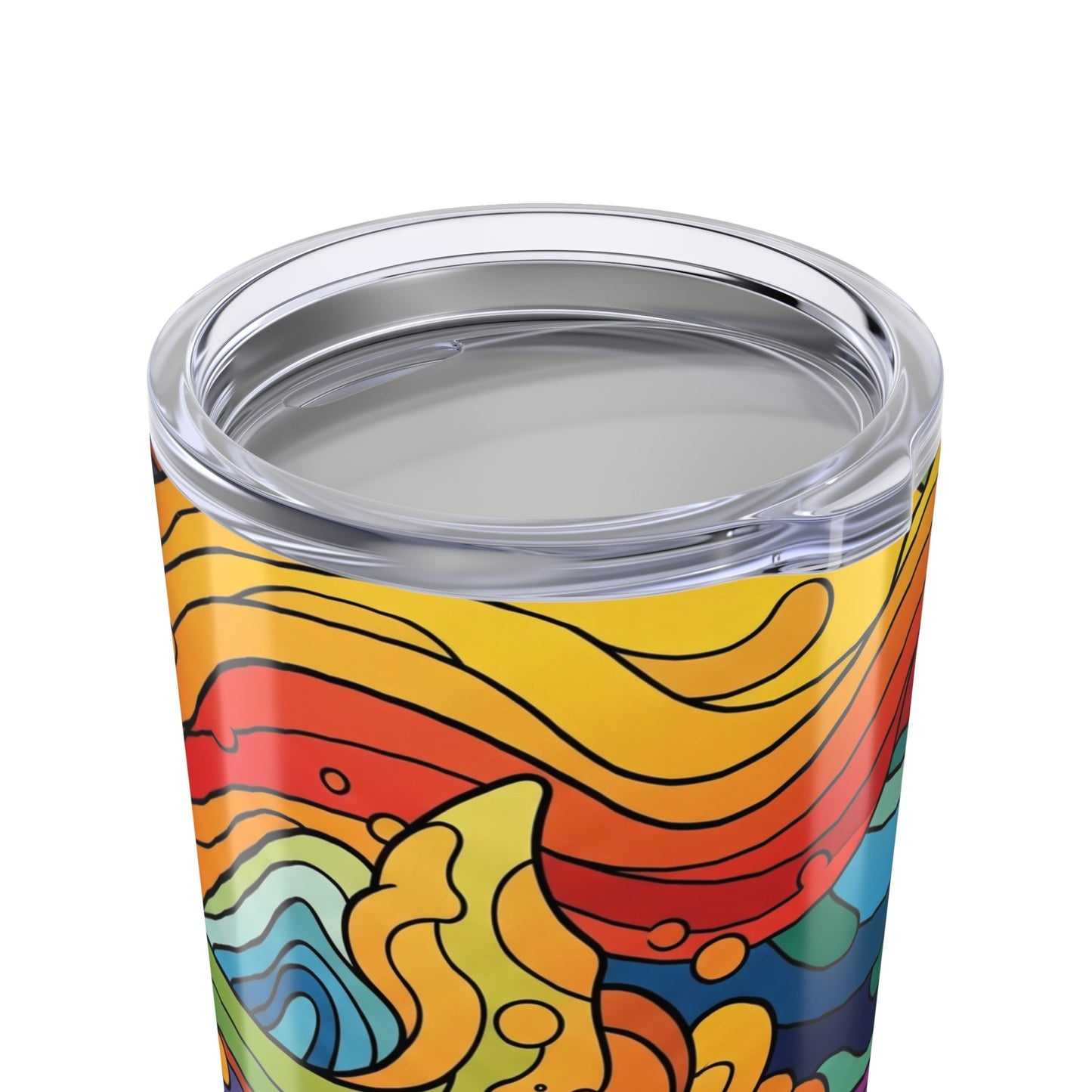 20oz Stainless Steel Tumbler With Double Wall Vacuum Insulation Spill Resistant Printed Design Durable Travel Mug