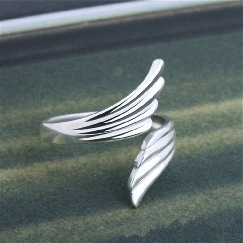 Angel Wings U Shaped Adjustable Ring Alloy Korean Fashion
