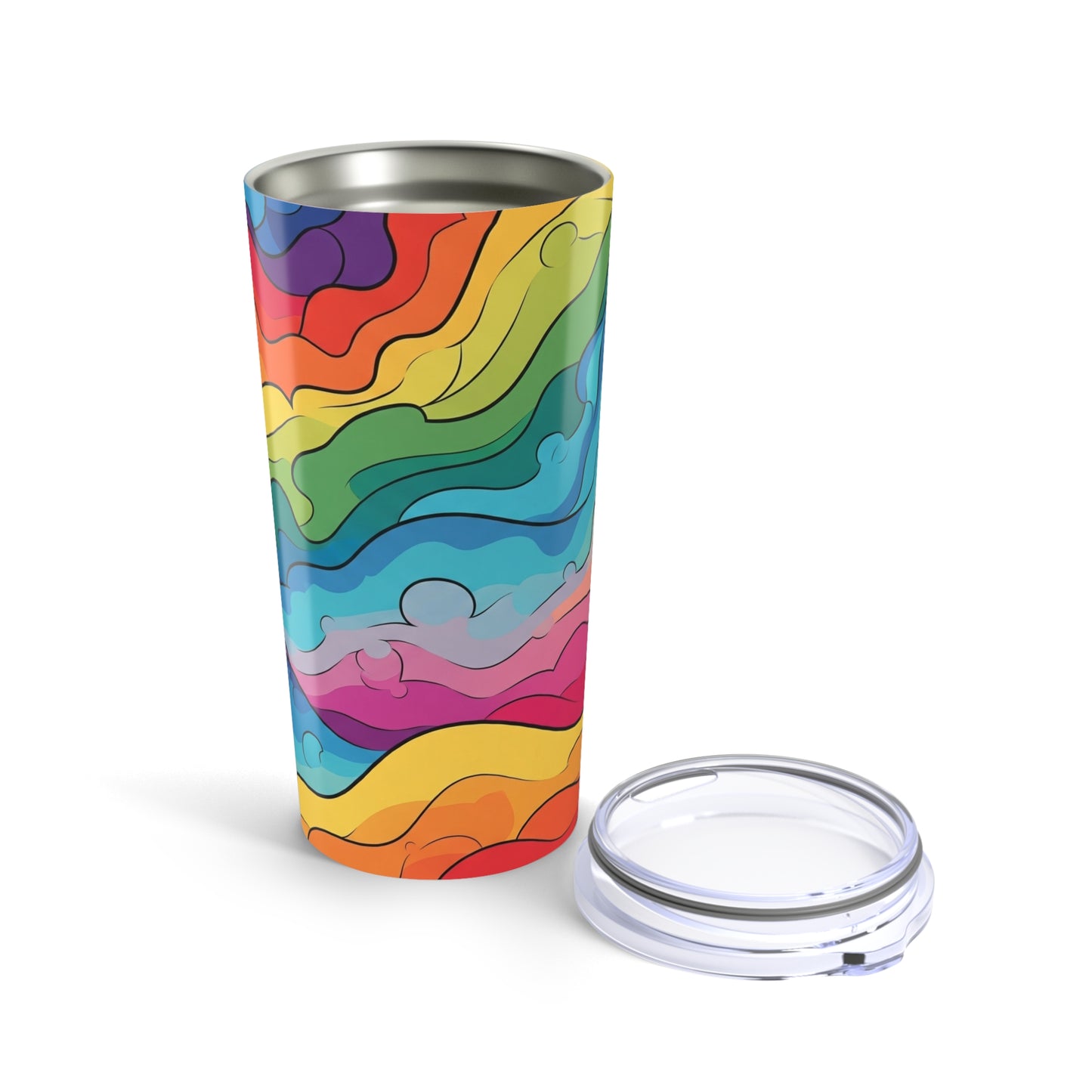 20oz Stainless Steel Printed Travel Tumbler With Double Wall Vacuum Insulation Leak Proof For Hot And Cold