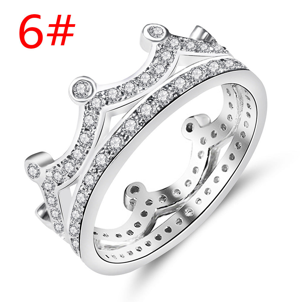 Zircon Ring Hollow Micro Inlaid Jewelry For Women Elegant Silver Tone Fashion Accessory With Timeless Design Style