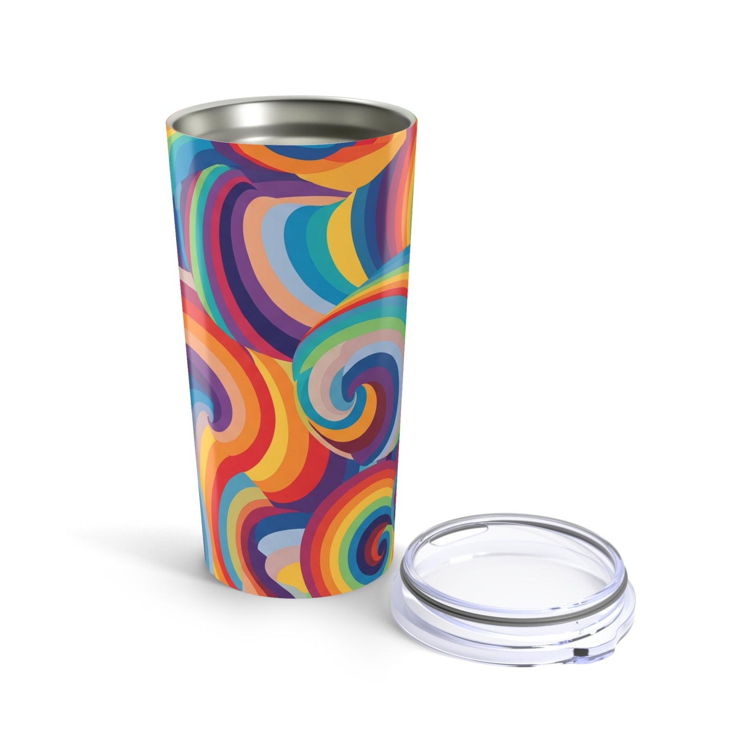 Twenty Ounce Stainless Steel Tumbler With Double Wall Vacuum Insulation Leak Proof Lid Keeps Drinks Hot Or Cold