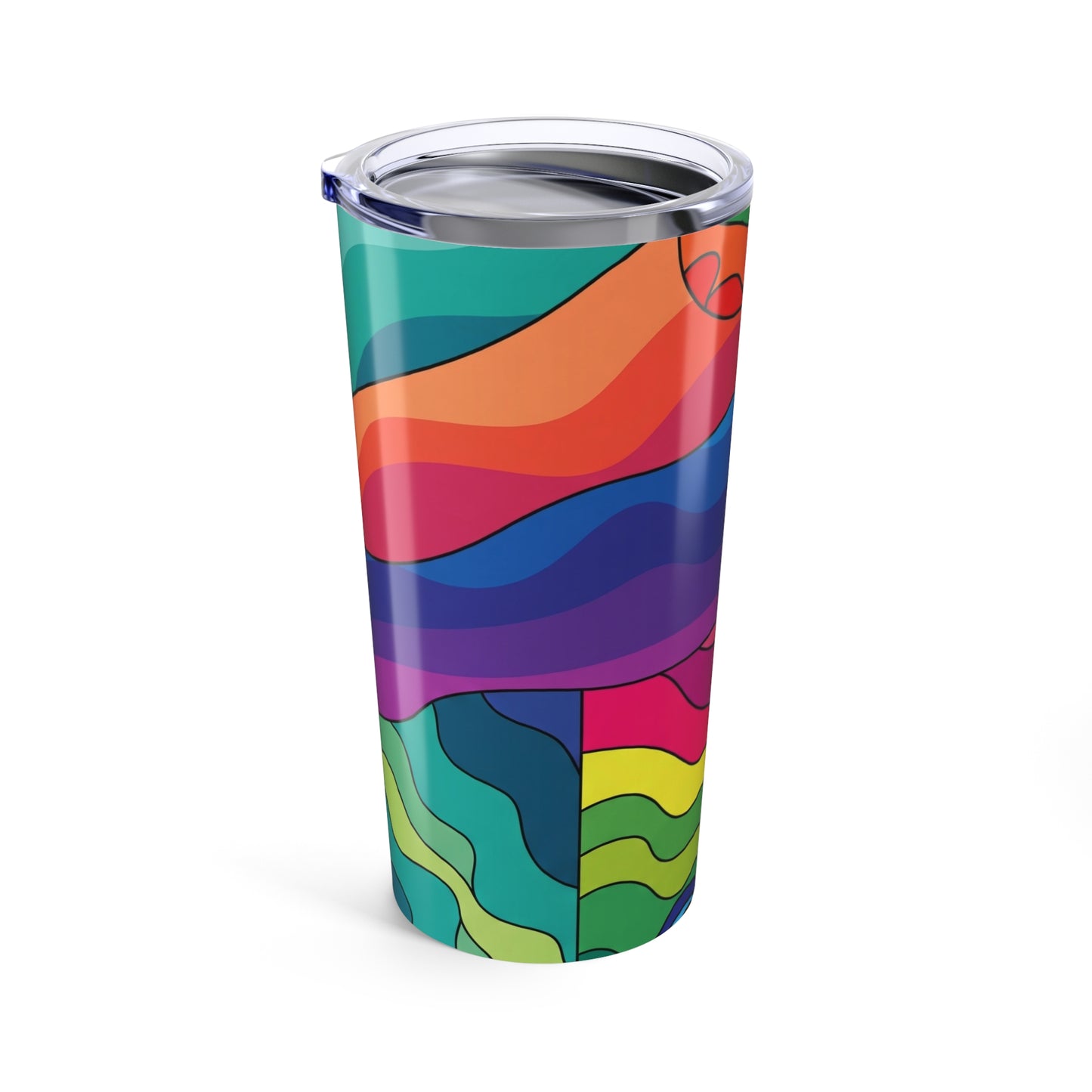 20Oz Stainless Steel Tumbler With Double Wall Vacuum Insulation Spill Resistant Thermal Print For Hot And Cold